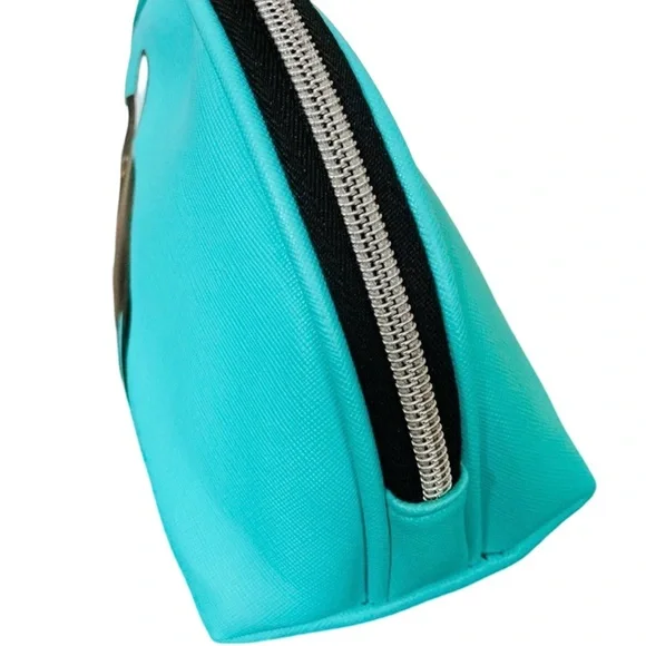 Marc Tetro NWT Aqua Teal Green French Bulldog Cosmetic Zippered Bag (P029) - Picture 3 of 7